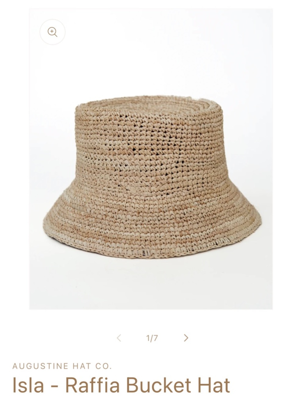 Augustine Hat Co -  Raffia Straw Bucket Hat in Natural